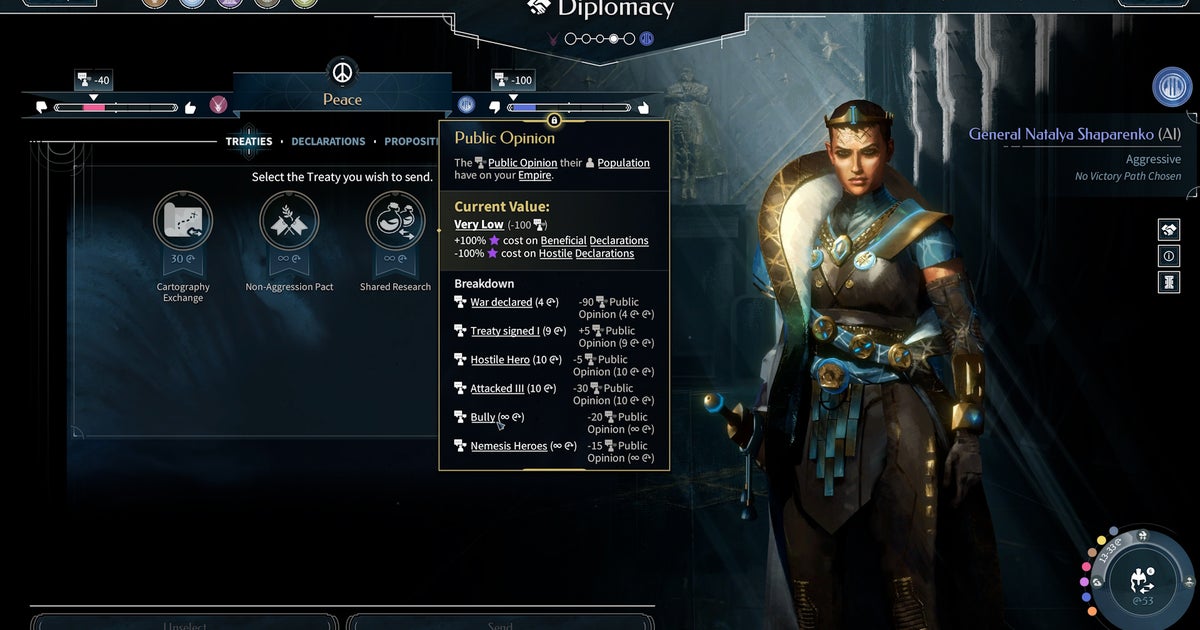 The least involving part of any 4X strategy is very often diplomacy with AI civilizations. Even Endless Legend 2, a game with a faction of coral people who can make other people like them by infesting their territory with spores, does settle into a formula. Y…
