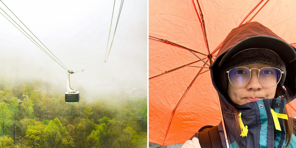 I rode one of the largest aerial tramways in the US in Gatlinburg, Tennessee. It offered some of my favorite views of the Great Smoky Mountains.