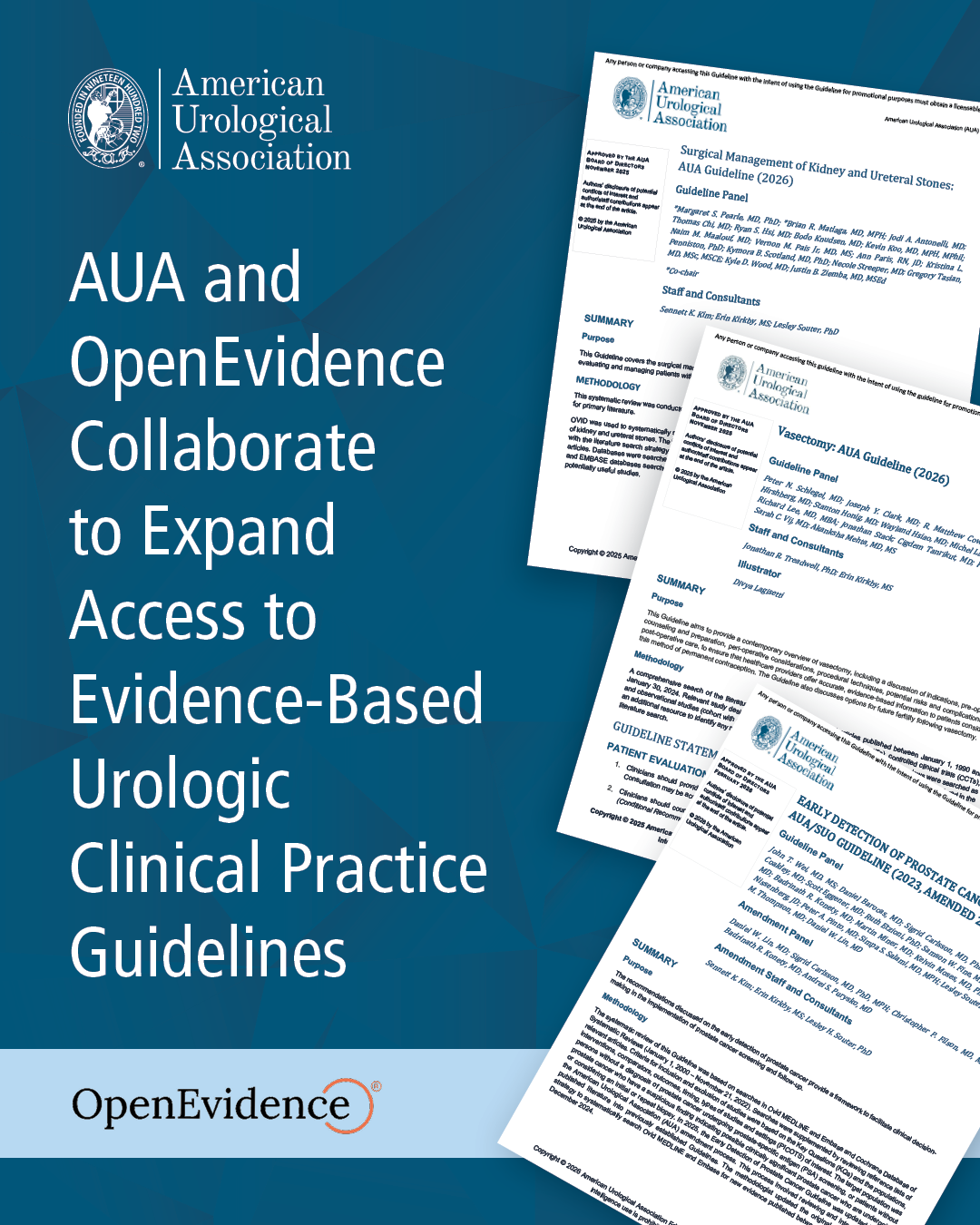 MIAMI, FL and BALTIMORE, MD, April 30, 2026 (GLOBE NEWSWIRE) -- The American Urological Association (AUA) and OpenEvidence, a leading AI-powered clinical decision support platform, today announced a new multi-year collaboration that will make AUA Clinical Pra…
