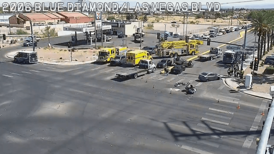 A multi-vehicle crash at a busy Las Vegas intersection sent some people to the hospital on Wednesday morning, according to authorities.